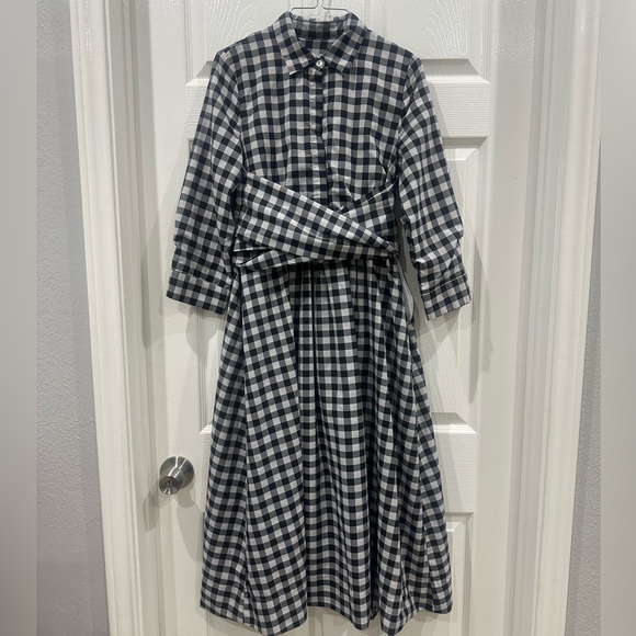 Dainty Jewells Black and White Plaid Long Sleeve Dress - Picture 1 of 4